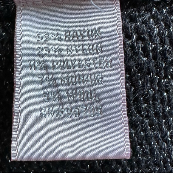 Rebecca Taylor Gray Metallic sweater dress-Balloon Sleeves & Plunge Neck Medium - Picture 9 of 10